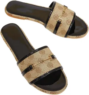 Verdusa Women's Open Toe Slides Single Band Slip On Flat Sandals Summer Shoes