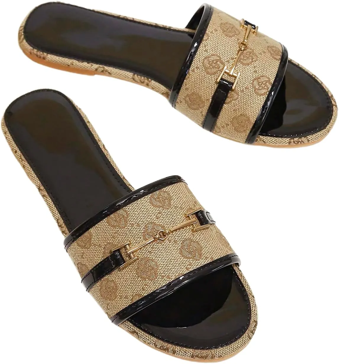 Verdusa Women's Open Toe Slides Single Band Slip On Flat Sandals Summer Shoes