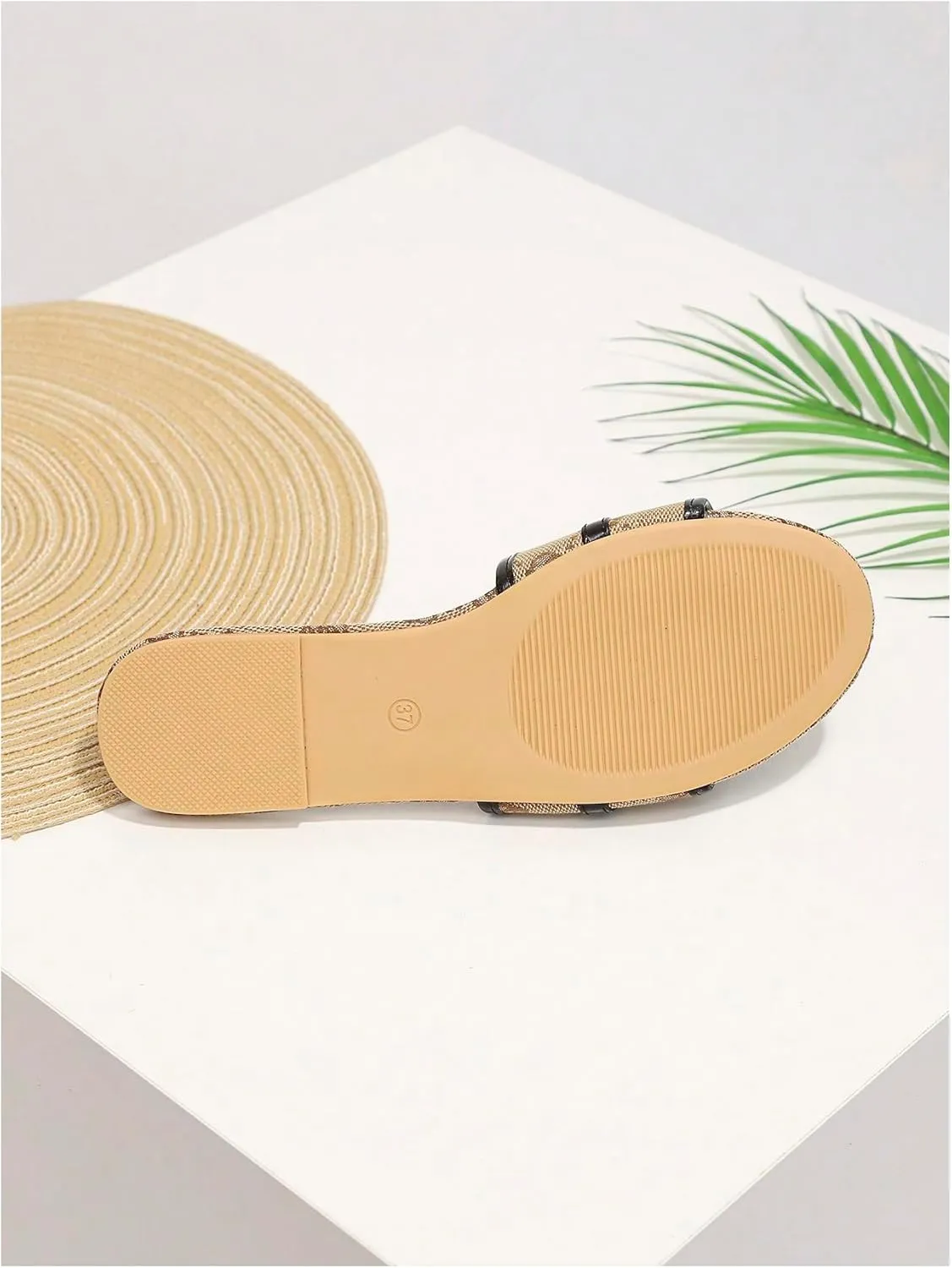 Verdusa Women's Open Toe Slides Single Band Slip On Flat Sandals Summer Shoes
