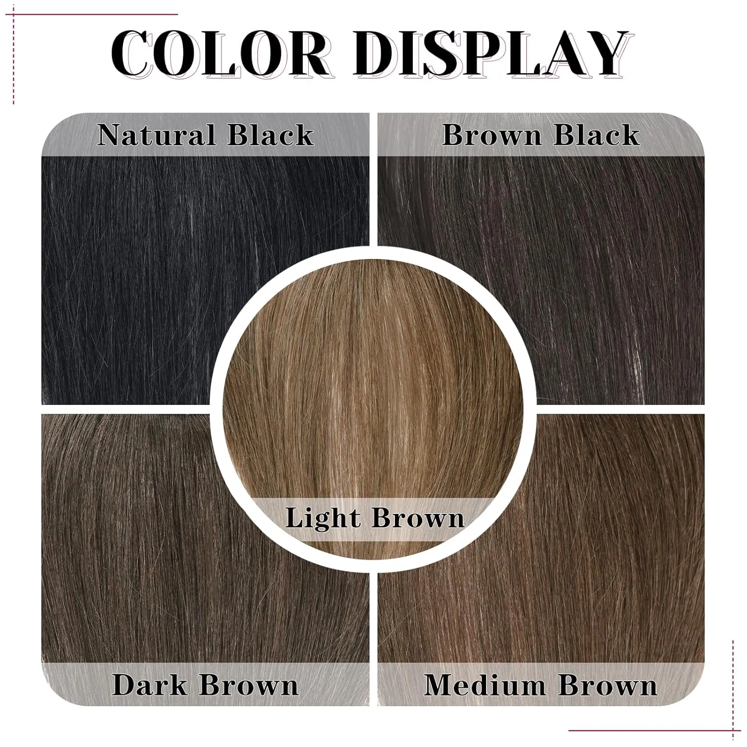 VERNA Hair Toppers for Women Real Human Hair 360°3D Cover Bangs Hair Clip,100% Real Human Medium Brown Clip in Bangs,Hairpieces for Daily Wear(5 * 9.5)
