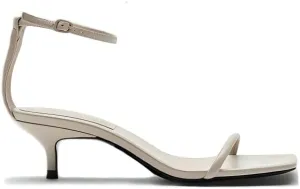 Vertundy Womens One Band Square Toe kitten Heels Ankle Strap Low Stiletto Sandals