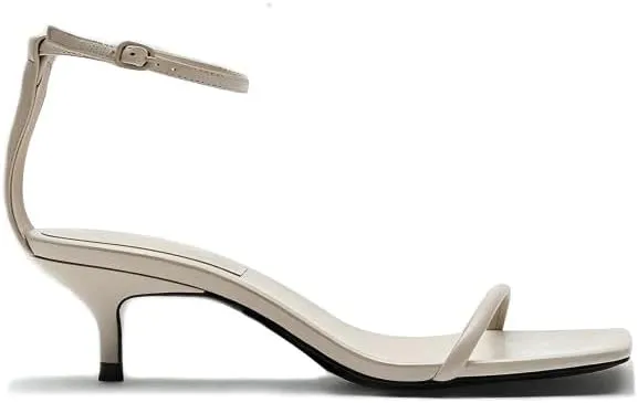 Vertundy Womens One Band Square Toe kitten Heels Ankle Strap Low Stiletto Sandals