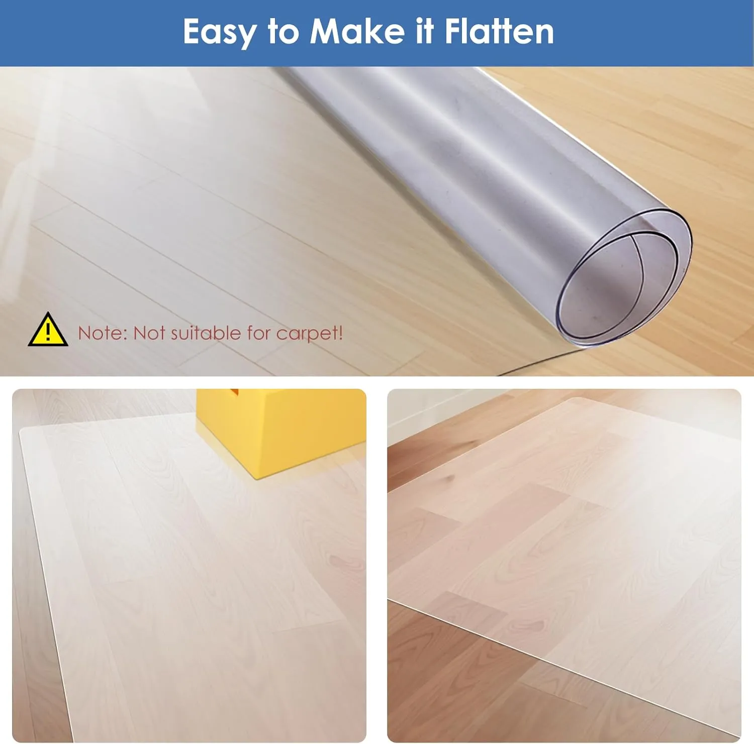 Vicwe Clear Runner Rug for Hallway, 3'x10' No Slip Waterproof Kitchen Standing Floor Mat, Vinyl Indoor Outdoor Entryway Runner Rug for Laundry, Living Room