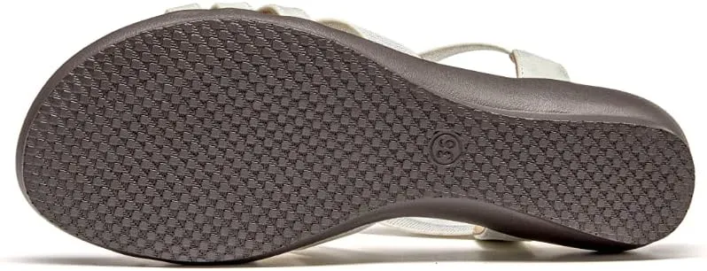 VJH confort Women's Flat Sandals, Comfort Elastic Slip-on Light Weight Slingback Casual Walking Sandals with Rhinestone