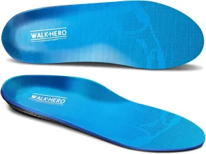Walkhero Plantar Fasciitis Pain Relief Insoles High Arch Support Orthotic Shoes Inserts, Relieve Flat Feet and Foot Fatigue (Mens 6-6 1/2 | Womens 8-8 1/2, Light Blue)