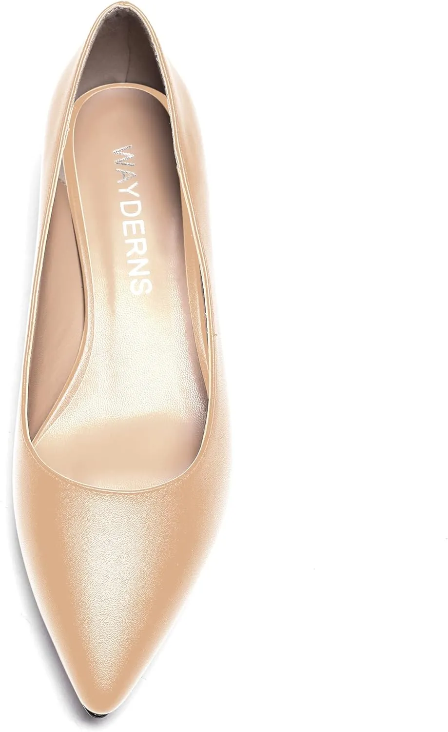 WAYDERNS Women's Matte Pointed Toe Slip On Kitten Low Heel Pumps Shoes 1.5 Inch