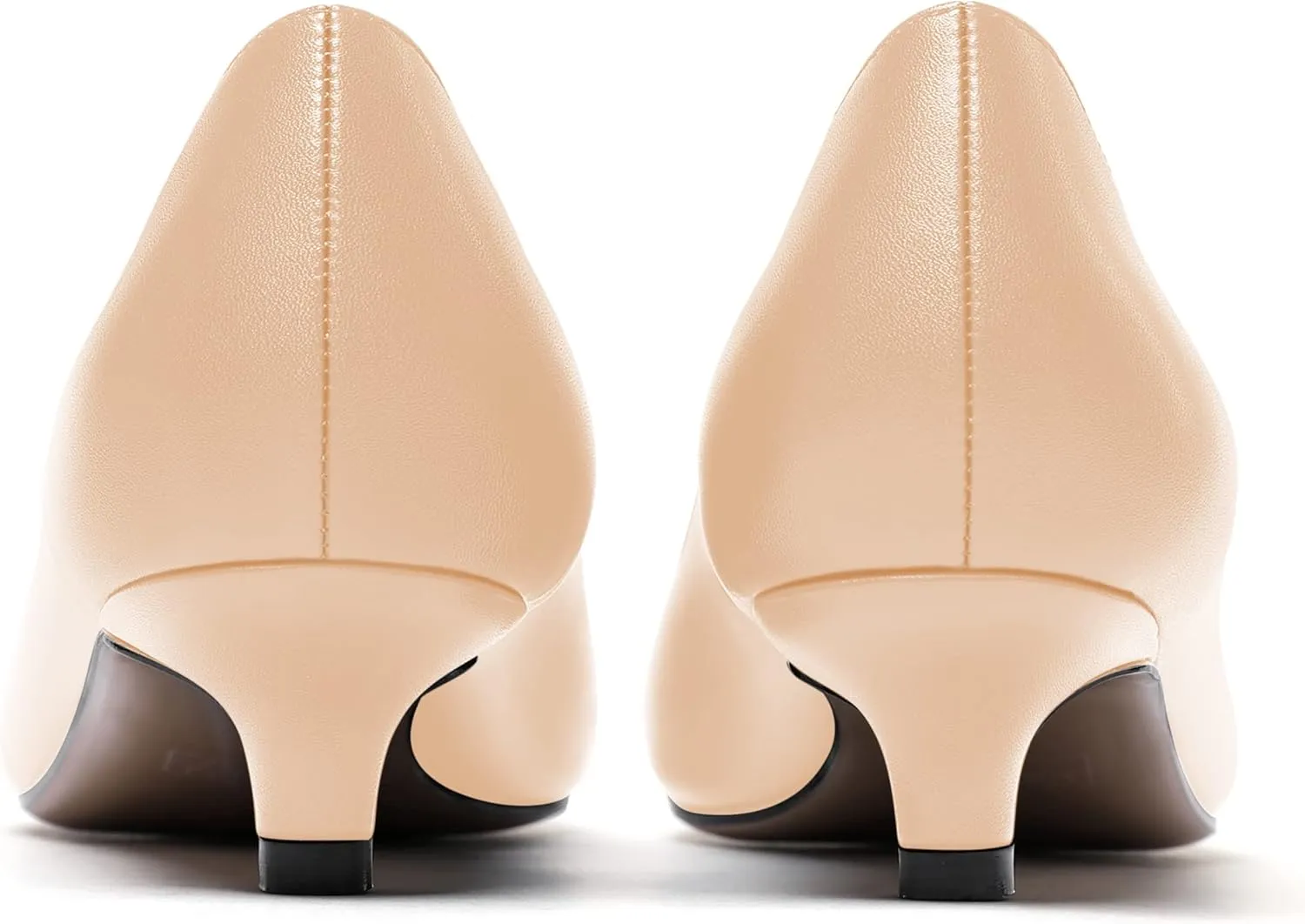 WAYDERNS Women's Matte Pointed Toe Slip On Kitten Low Heel Pumps Shoes 1.5 Inch