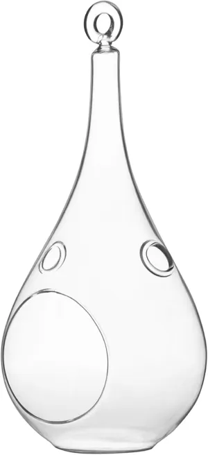 WGV Glass Hanging Plant Terrarium, Width 4", Height 9.25", Teardrop DIY Air Succulent Planter Clear Tea Light Votive Candle Holder, Wedding Event Office Home Outdoor Decor, 1 Piece