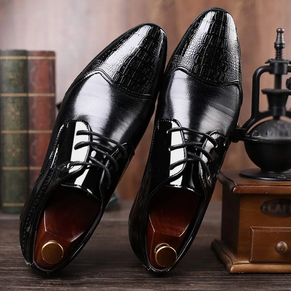 White Mens Semi Formal Shoes Comfortable Shoes Male Casual Leather Shoes Suit Lace Wedding Men Shoe Business Men's Leather Shoes Mens Oxfords Dress Shoes