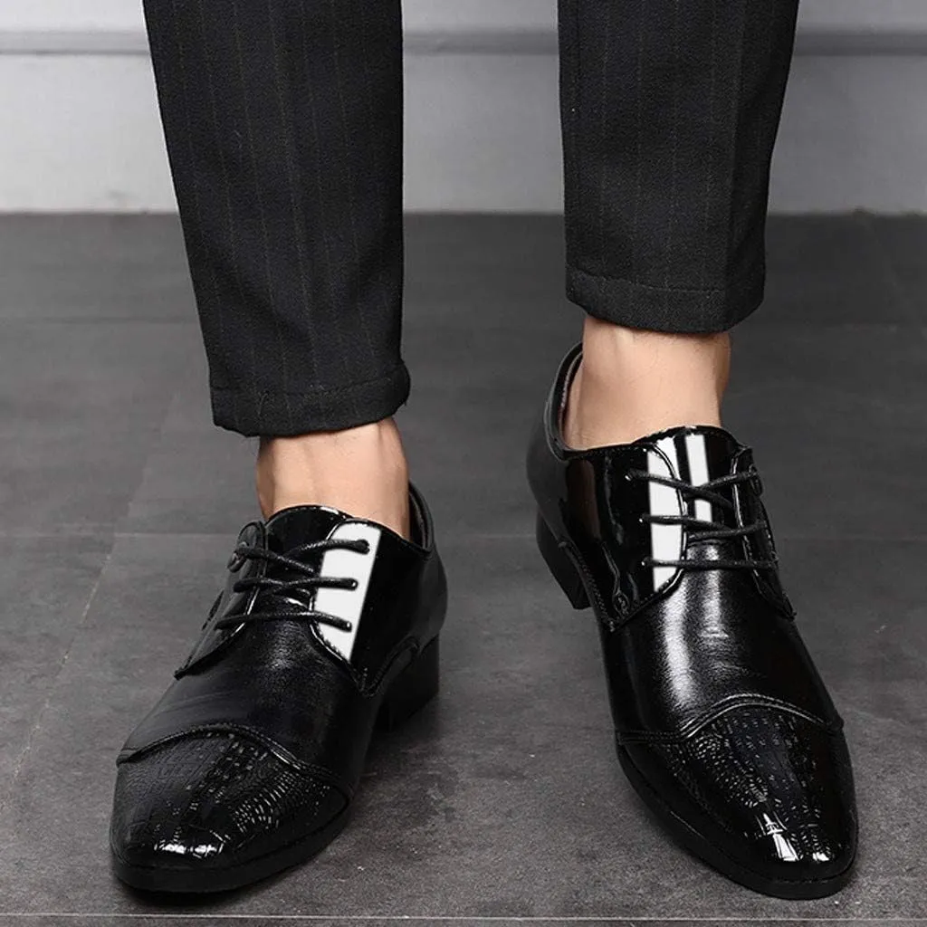 White Mens Semi Formal Shoes Comfortable Shoes Male Casual Leather Shoes Suit Lace Wedding Men Shoe Business Men's Leather Shoes Mens Oxfords Dress Shoes