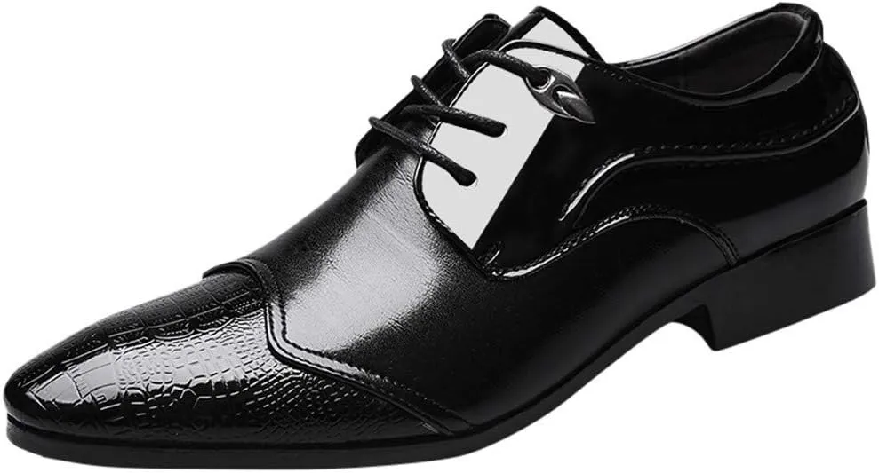 White Mens Semi Formal Shoes Comfortable Shoes Male Casual Leather Shoes Suit Lace Wedding Men Shoe Business Men's Leather Shoes Mens Oxfords Dress Shoes