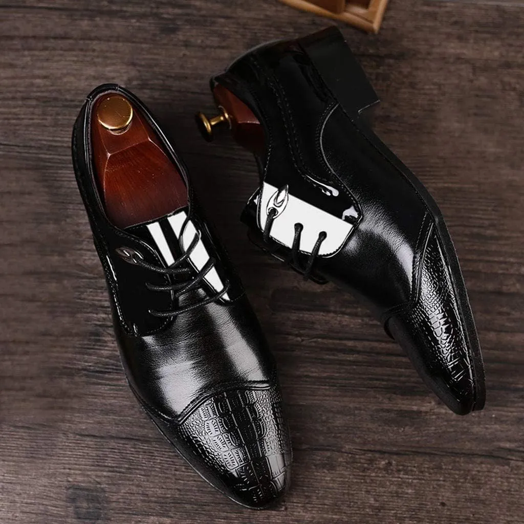 White Mens Semi Formal Shoes Comfortable Shoes Male Casual Leather Shoes Suit Lace Wedding Men Shoe Business Men's Leather Shoes Mens Oxfords Dress Shoes