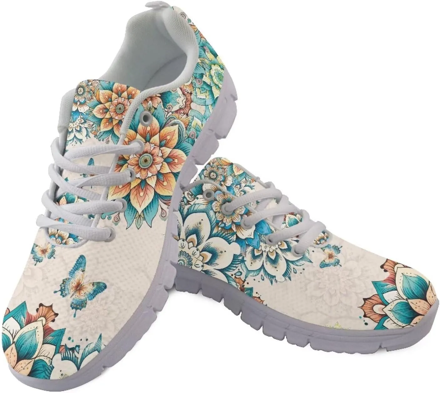 Women Men Lace Up Shoes Walking Sports Trainers Durable Sneaker for Running Hiking Gym US 5-15