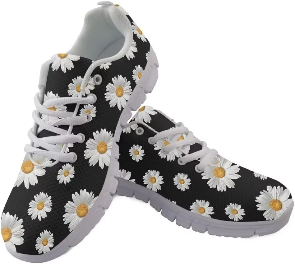 Women Running Shoes Non Slip Comfortable White Sole Lace Up Lightweight Sneaker