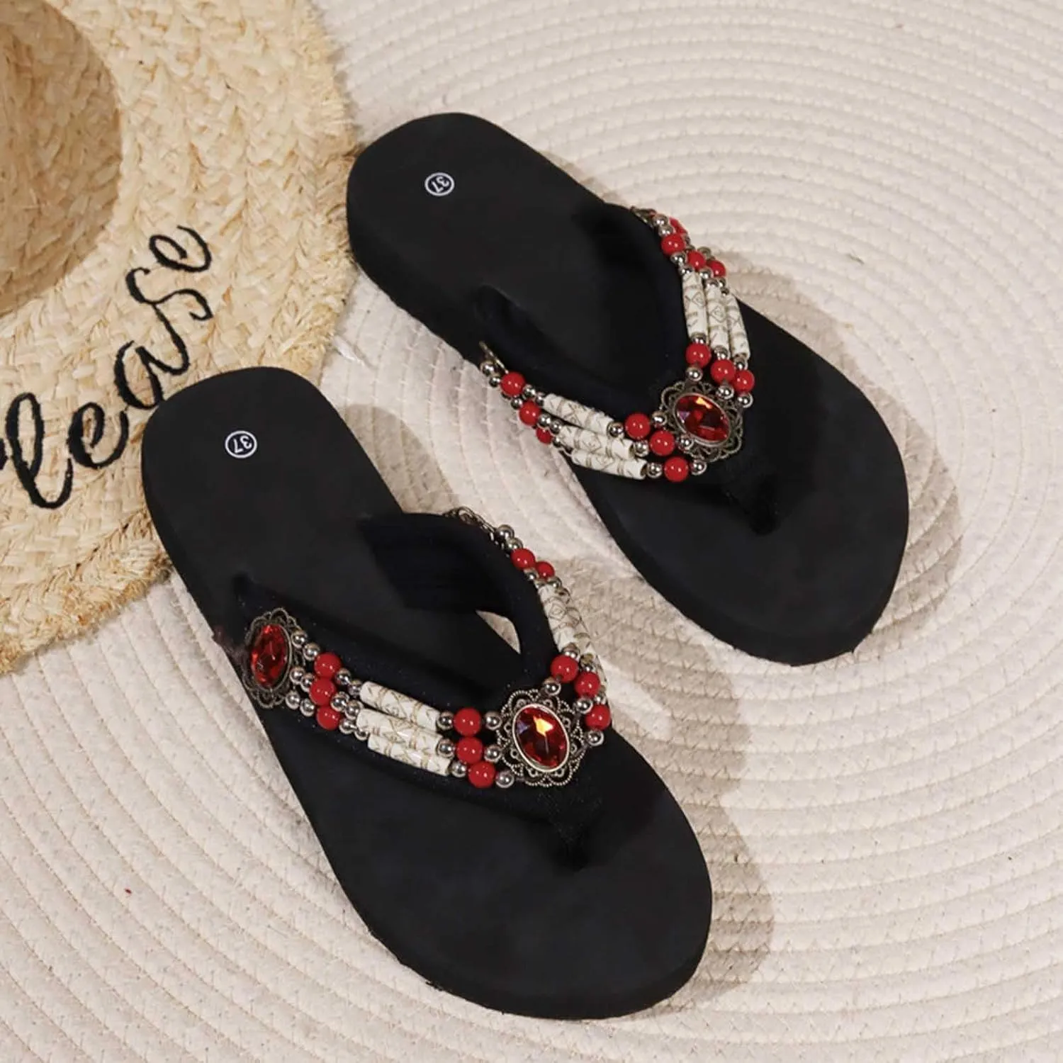 Women Summer Outdoor Flip Flops Yoga Mat Arch Support Clip Toe Slippers Thick Sole Platform Flip-Flop Sandals Beach Sandal