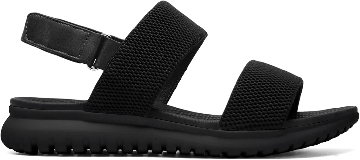 Womens Adjustable Walking Sandals Sandals with Arch Support Lightweight Comfort Sport Sandal for Women All Black Size 11