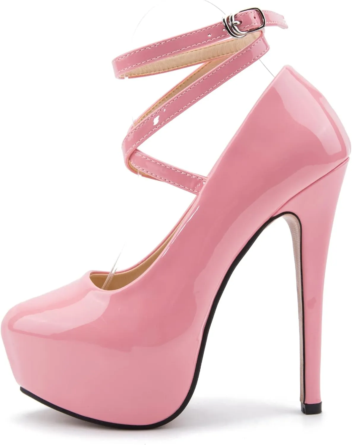 Women's Ankle Cross Strap Pumps Platform Stiletto Dress High Heel