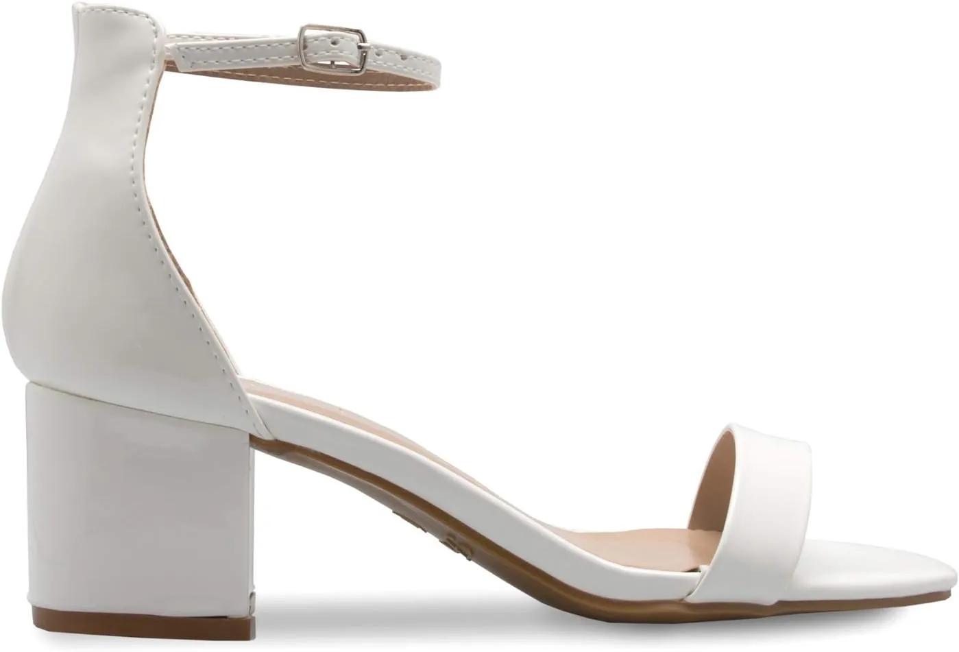 Women's Ankle Strap Kitten Heel ? Adorable Low Block Metal Heel