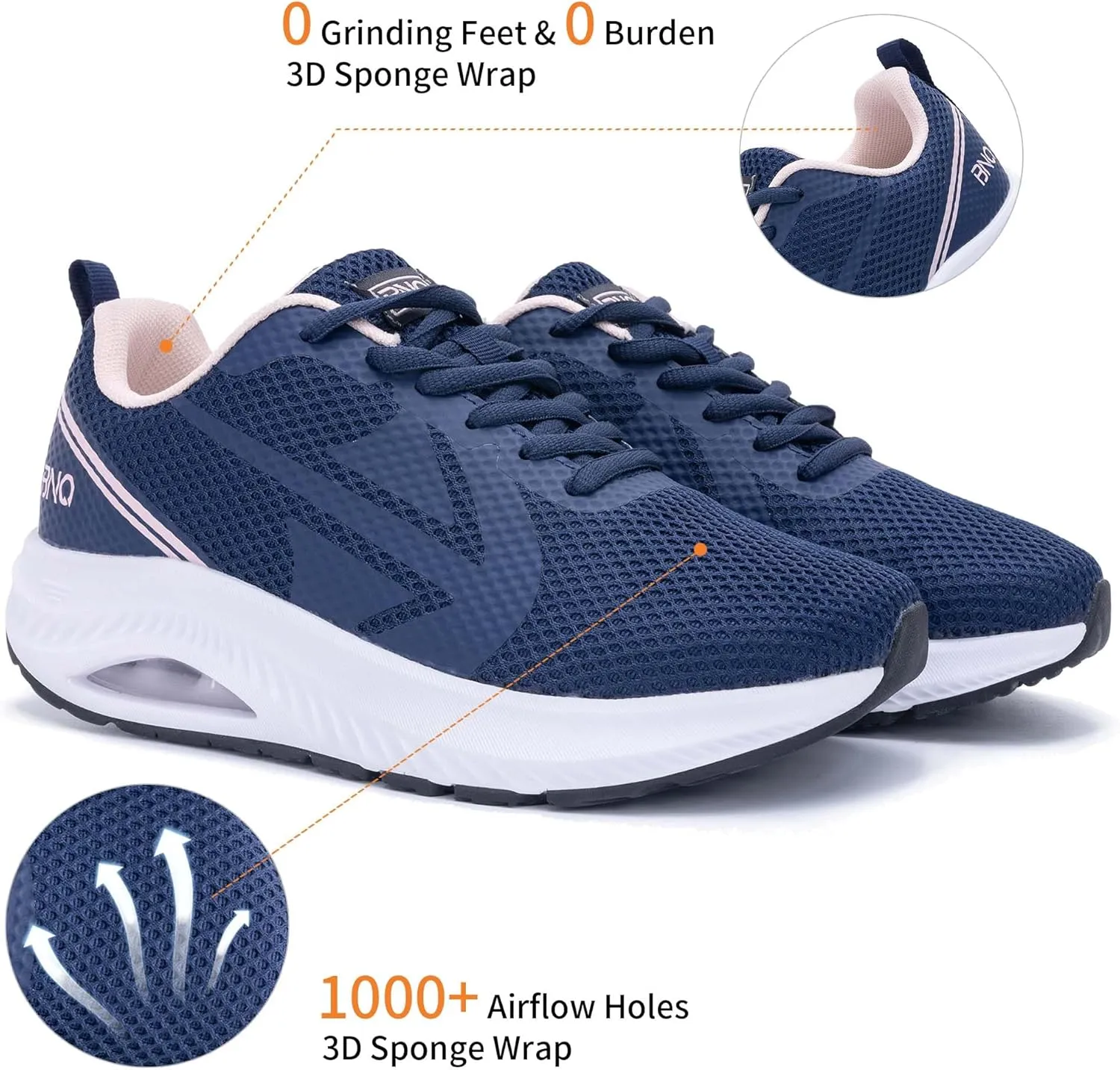 Womens Arch Support Walking Shoes Wide Toe Box Orthotic Sneakers Tennis Shoes for Plantar Fasciitis Pain Relief, Size 6-11