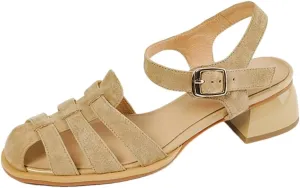 Womens Buckle Strap Back Strap Square Heel Open Side Vamp Concise Sandals Suede Thick Summer Sandals