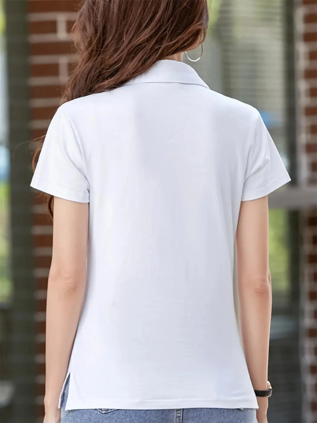 Women's Casual Shirt Spring Button Short Sleeve Cotton T-Shirts