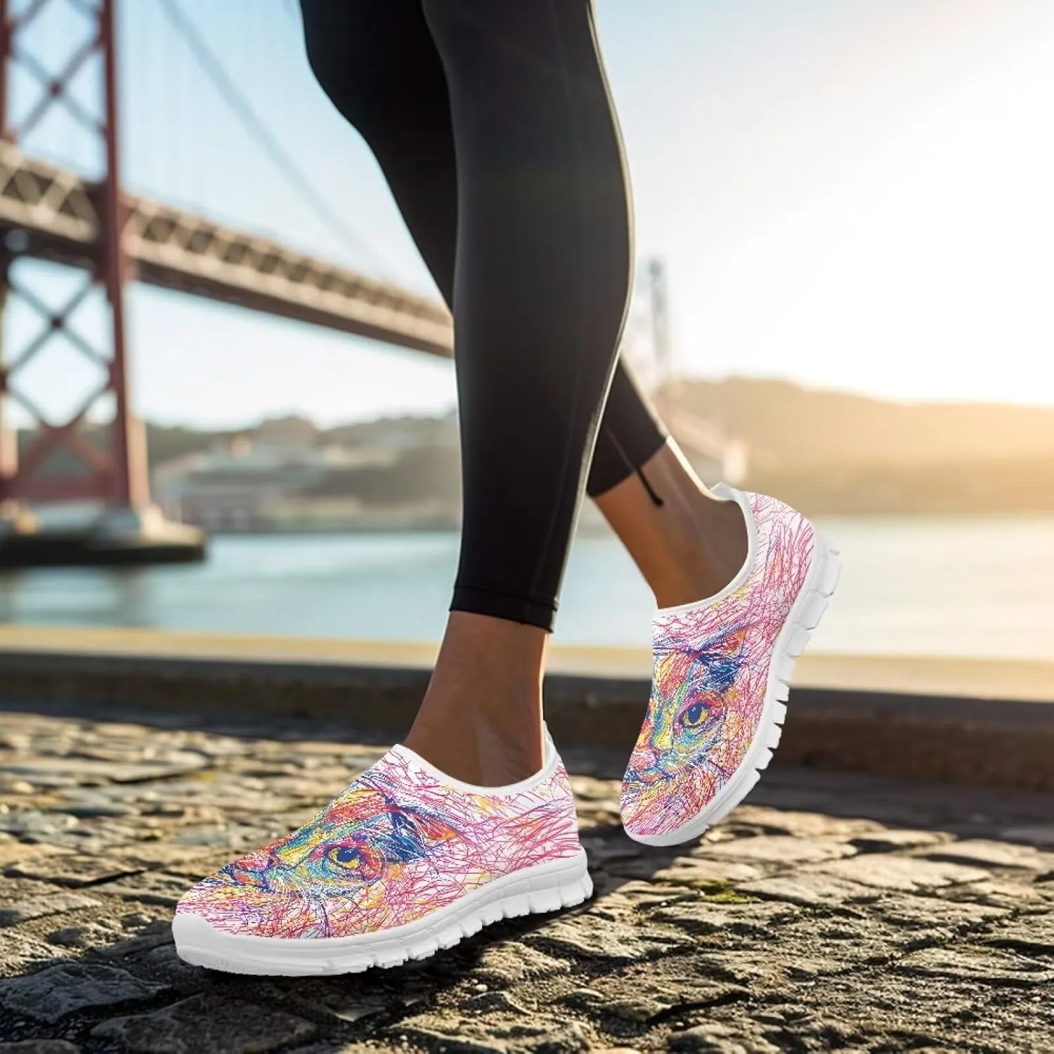 Women's Casual Walking Shoes Slip On Soft-Soled Loafers Lightweight Comfortable Low-Cut Athletic Running Sneakers