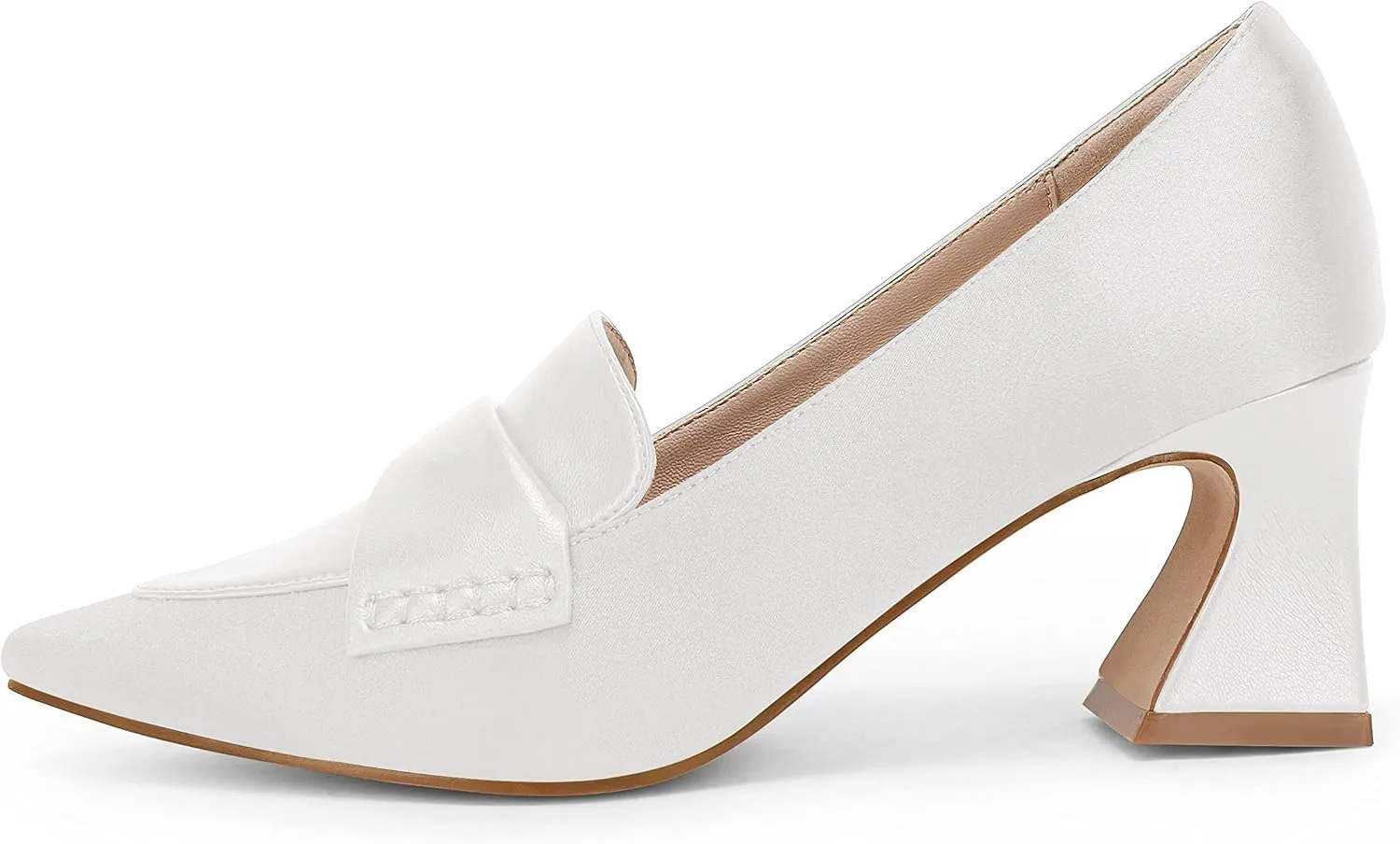 Women's Chunky Block Low Heels Pumps Stitching Retro Work Office Dress Shoes