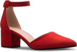 Women's Classic Pumps Close Toe Ankle Strap Kitten Heel - Adorable Low Block Heel