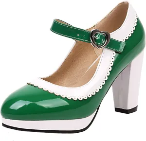 Womens Fashion 7CM High Heels Lolita Princess Single Shoes Platform Ankle Strap Maid Mary Jane Pumps
