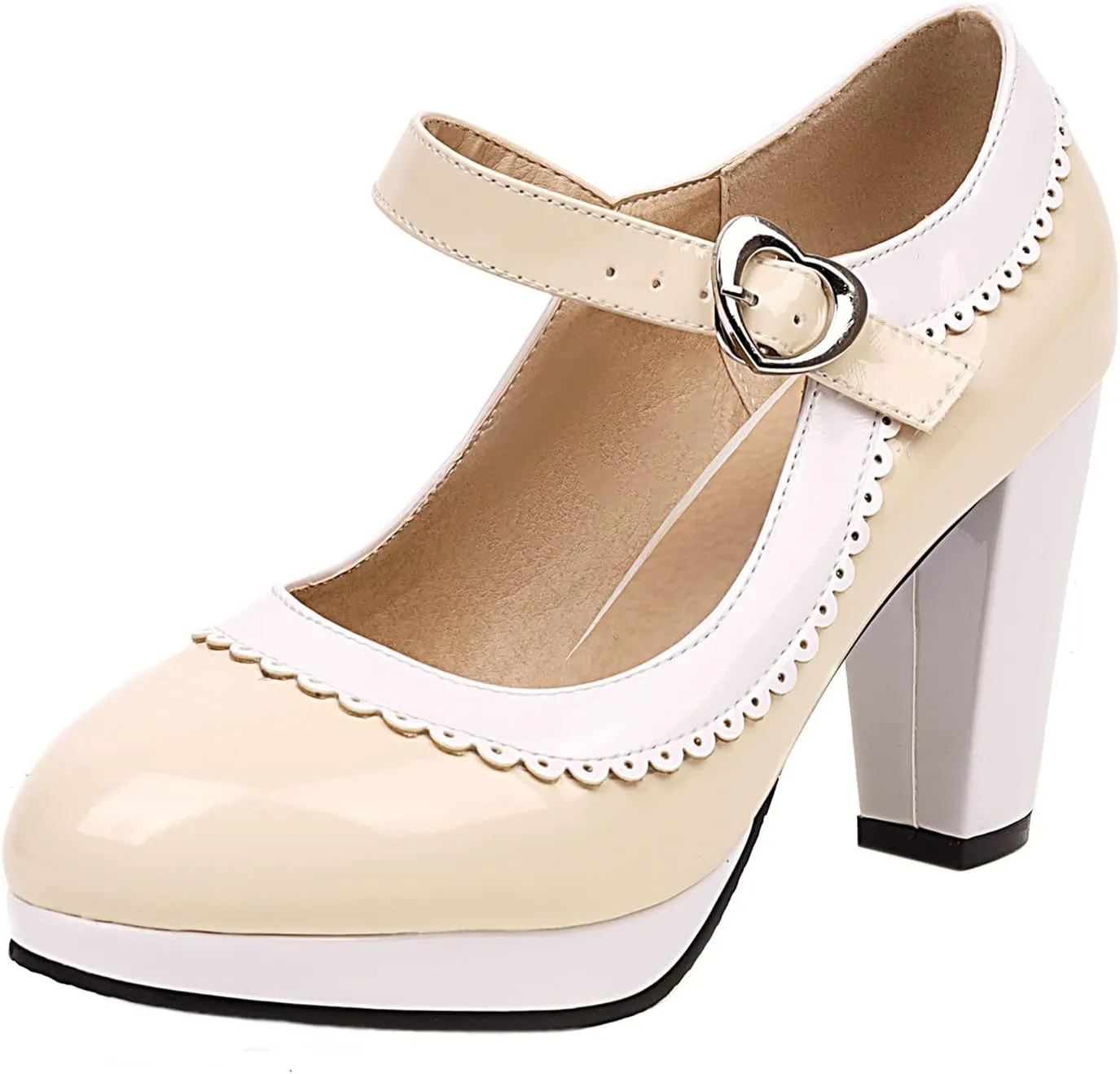 Womens Fashion 7CM High Heels Lolita Princess Single Shoes Platform Ankle Strap Maid Mary Jane Pumps