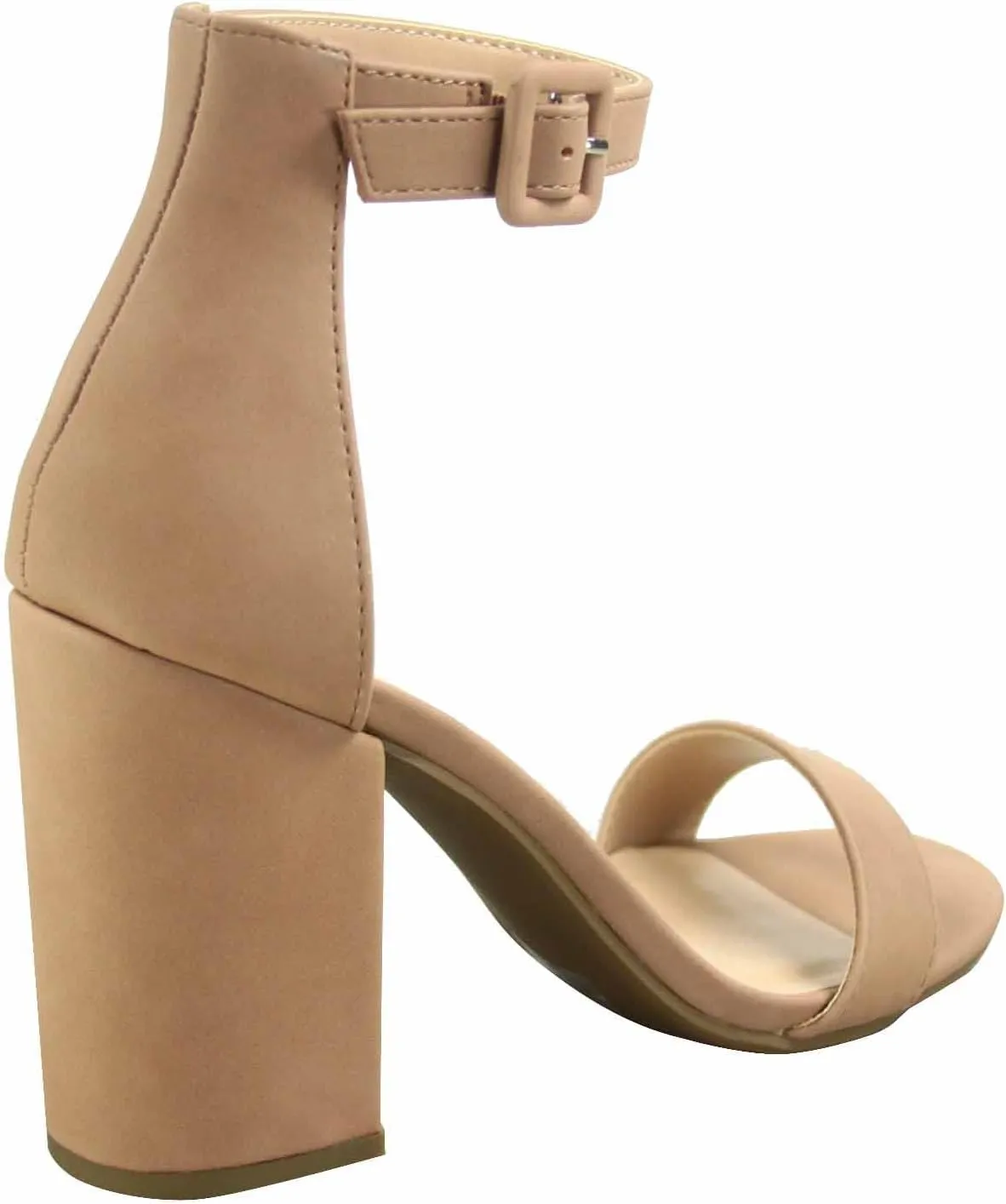 Women's Fashion Open Toe Ankle Buckle Strap Chunky Heels Sandals Shoes