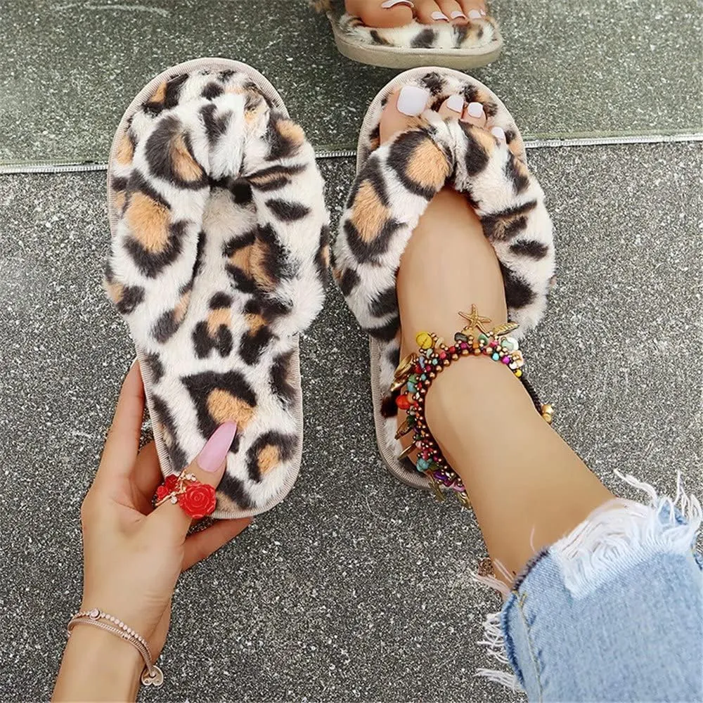 Women's Fuzzy Slippers Open Toe Fur Slides Fluffy Plush Slippers Furry Slip On Slippers House Shoes