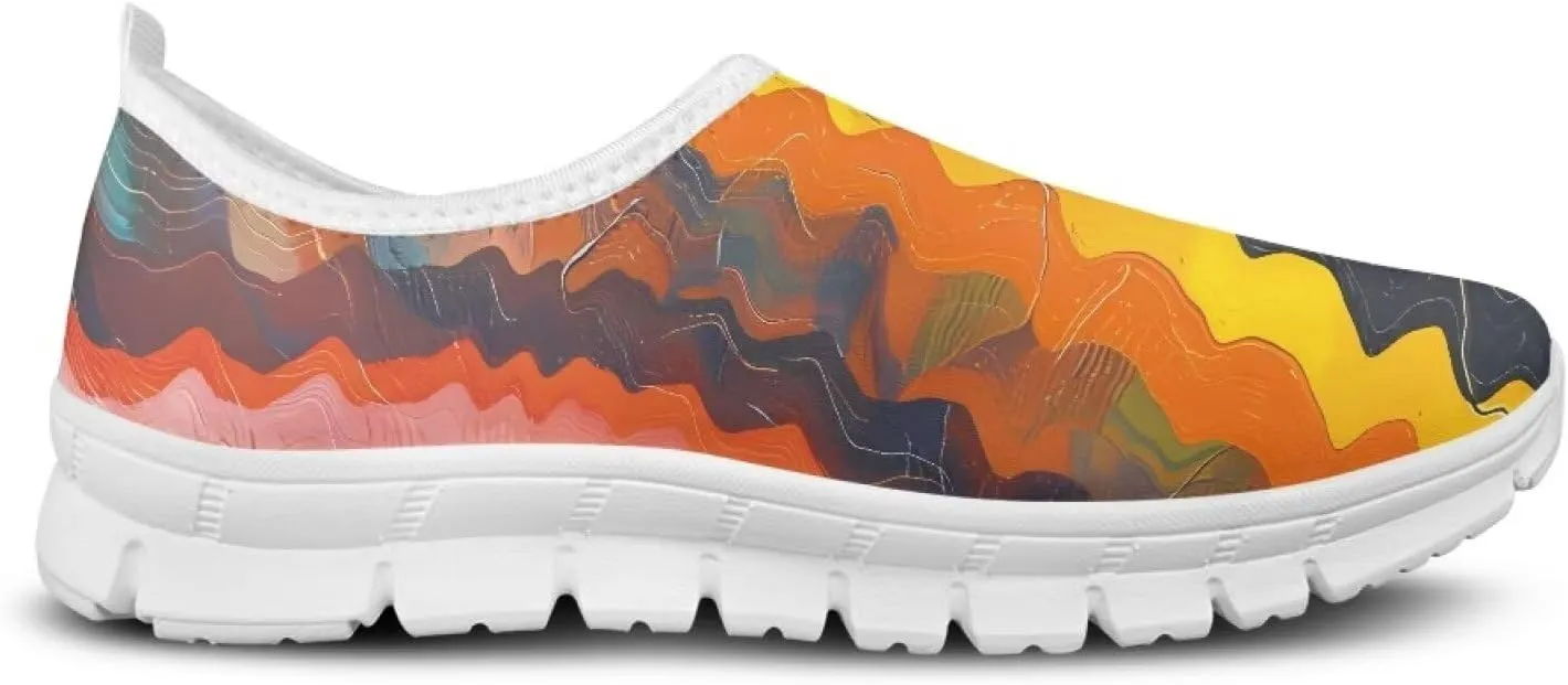 Women's Hiking Exercise Running Sneaker Casual Cozy Low-Top Yoga Workout Shoes Non-Slip Slip-On Lightweight Sneaker for Women US 5.5-11.5