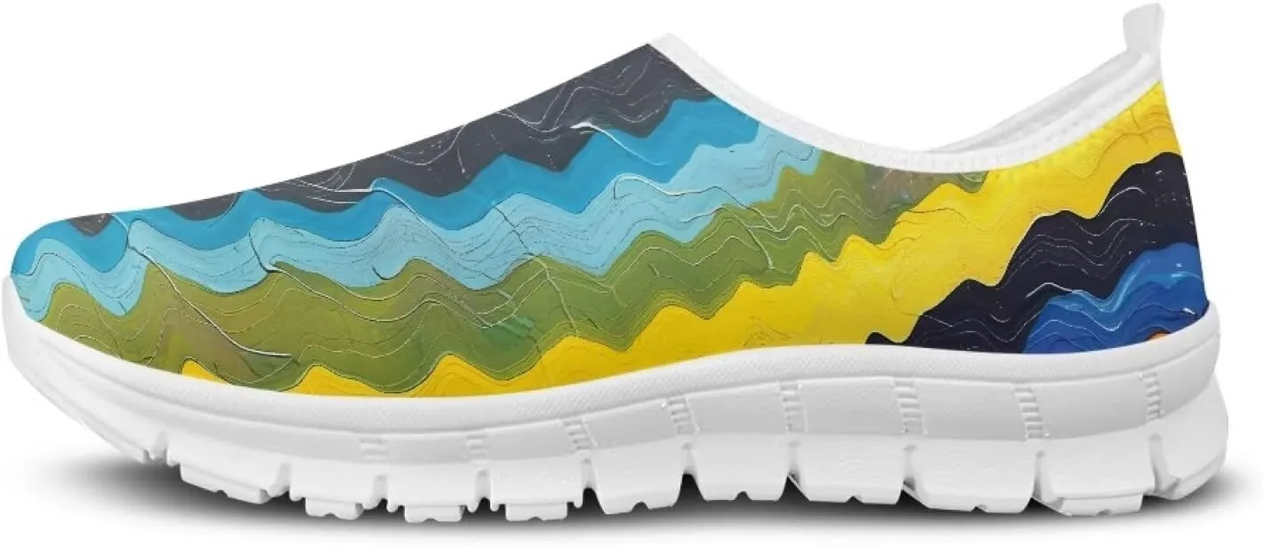 Women's Hiking Exercise Running Sneaker Casual Cozy Low-Top Yoga Workout Shoes Non-Slip Slip-On Lightweight Sneaker for Women US 5.5-11.5