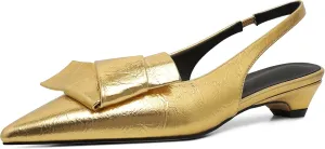 Women's Kitten Heels Black Pumps Dress Shoes Low Heel Wedding Slingback Pointed Toe Bridal Shoes