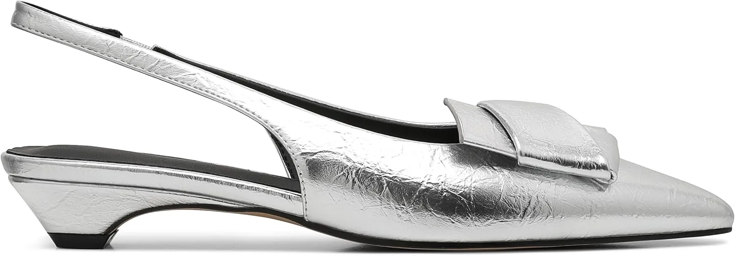 Women's Kitten Heels Black Pumps Dress Shoes Low Heel Wedding Slingback Pointed Toe Bridal Shoes