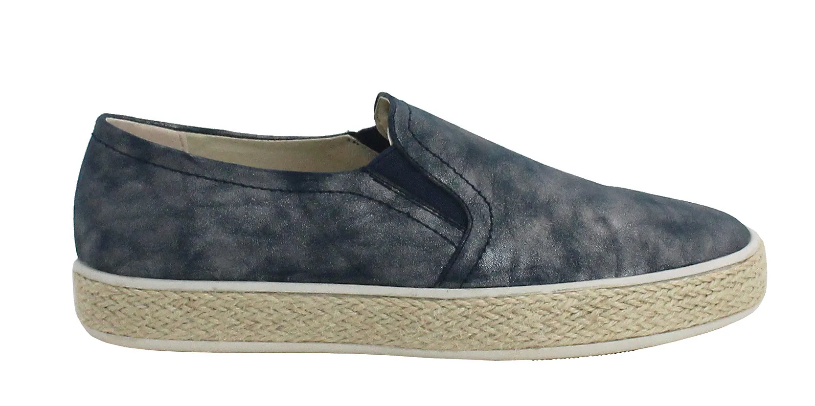 Womens Ladies Flat Twin Gusset Slip On Fashion Trainers Casual Rope Sole Pumps Shoes SIZE UK 8