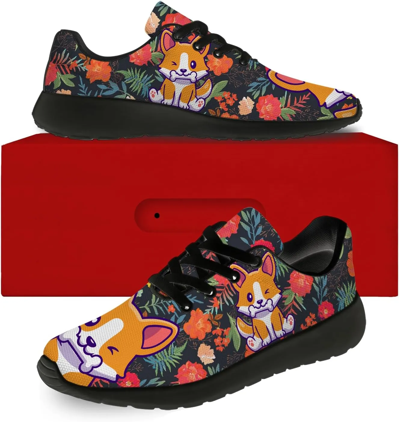 Women's Men's Dog Shoes Personalized 3D Print Tennis Running Shoes Walking Sneakers Puppy Gifts for Men Women