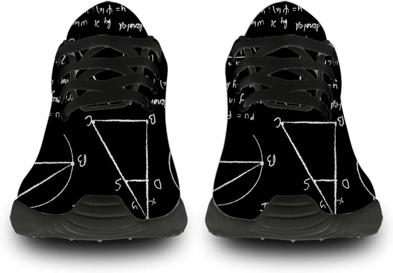 Women's Men's Math Print Running Shoes Comfort Tennis Gym Shoes Walking Sneakers Gifts for Him Her