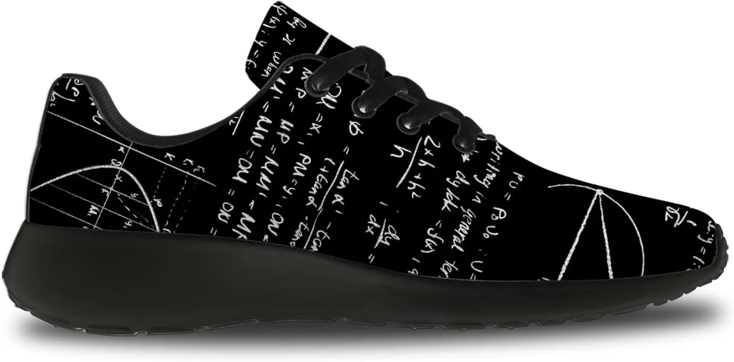 Women's Men's Math Print Running Shoes Comfort Tennis Gym Shoes Walking Sneakers Gifts for Him Her