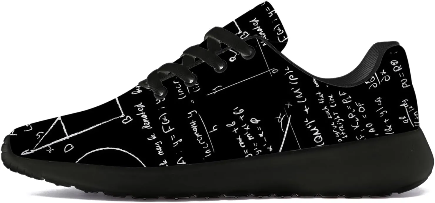 Women's Men's Math Print Running Shoes Comfort Tennis Gym Shoes Walking Sneakers Gifts for Him Her
