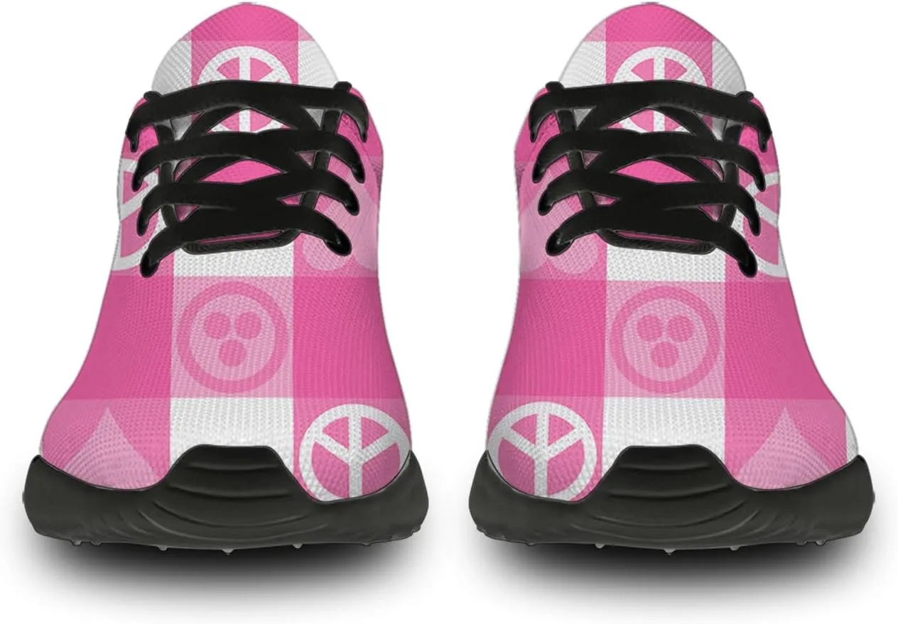 Women's Men's Peace Shoes Plaid Sneakers Running Tennis Walking Shoes Gifts for Boys Girls