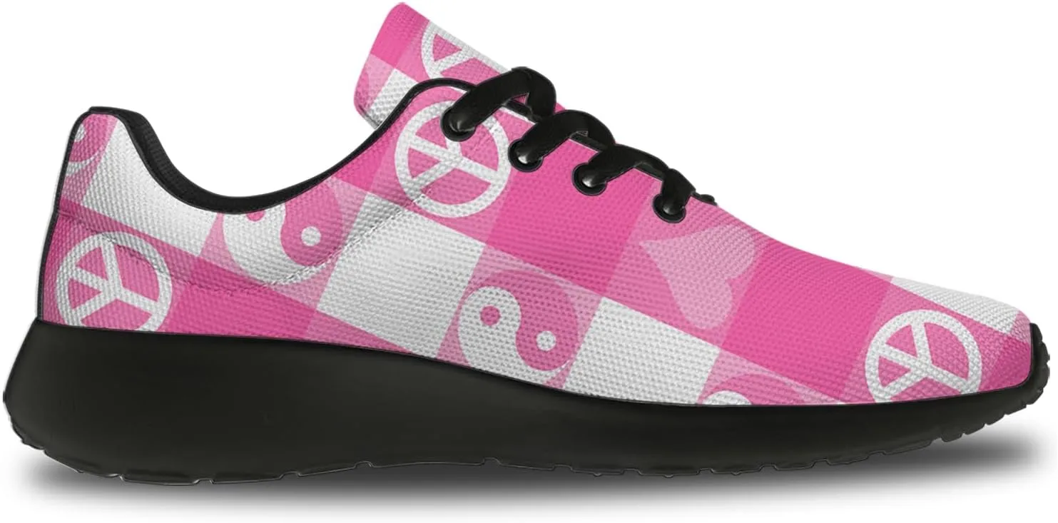 Women's Men's Peace Shoes Plaid Sneakers Running Tennis Walking Shoes Gifts for Boys Girls