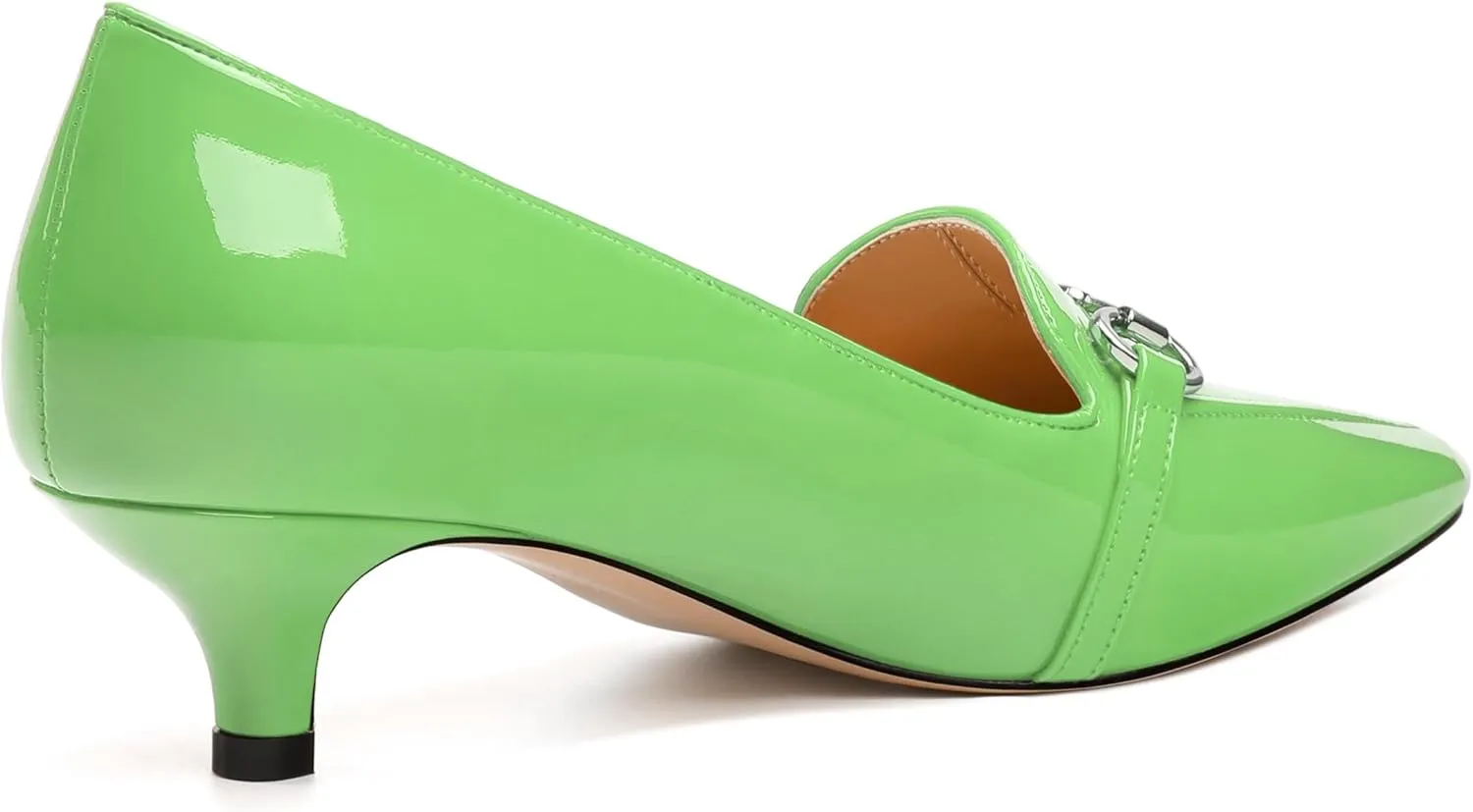 Women‘s Pumps - Fashion Pointed Closed Toe Heels for Women, Stiletto Low Kitten Heel Metal Buckle Dress Work Shoes