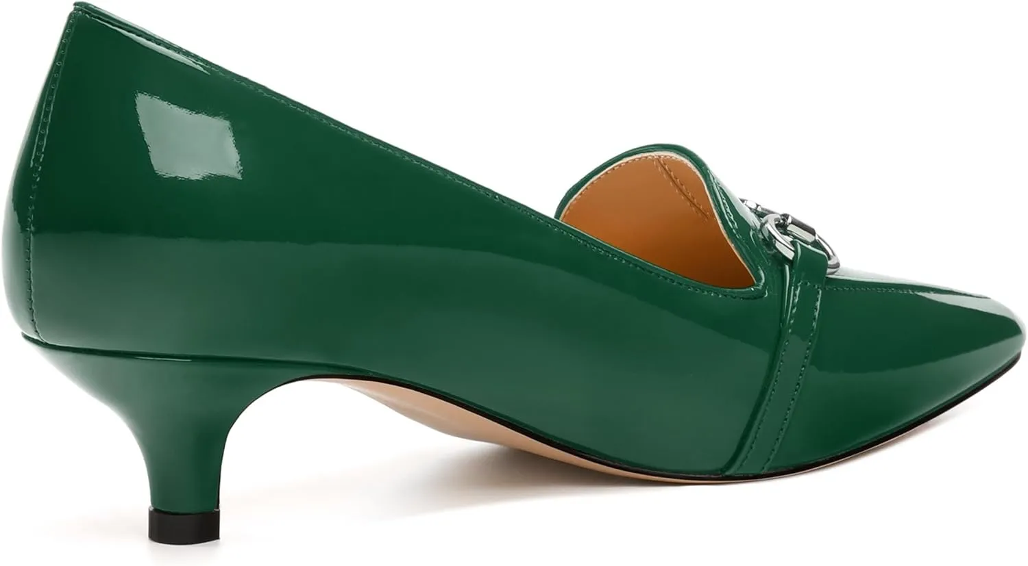 Women‘s Pumps - Fashion Pointed Closed Toe Heels for Women, Stiletto Low Kitten Heel Metal Buckle Dress Work Shoes