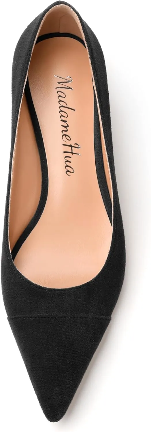 Women's Pumps, Pointed Toe Kitten Heels Shoes for Women, Fashion Classic Pointed Toe Dress Pumps Shoes