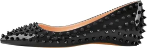 Women's Rivet Pointed Toe Slip on Flats Shoes,Fashion Studded Leather Comfortable Office