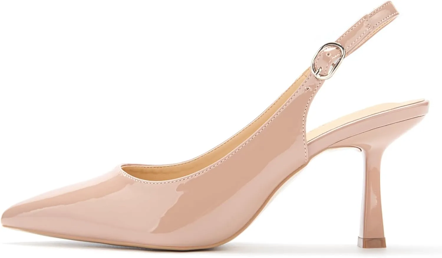 Women's Slingback Pointed Closed Toe Kitten Heels Pumps Shoes