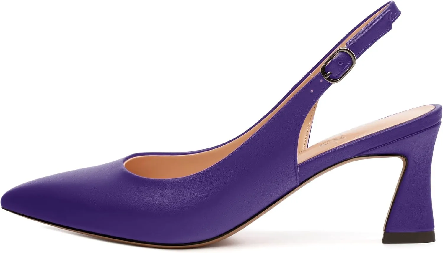 Women's Slingback Pumps Kitten Heel Pointed Toe Pumps for Women Comfort Kitten Mid Heels Buckle Pumps Wedding Party Dance Shoes