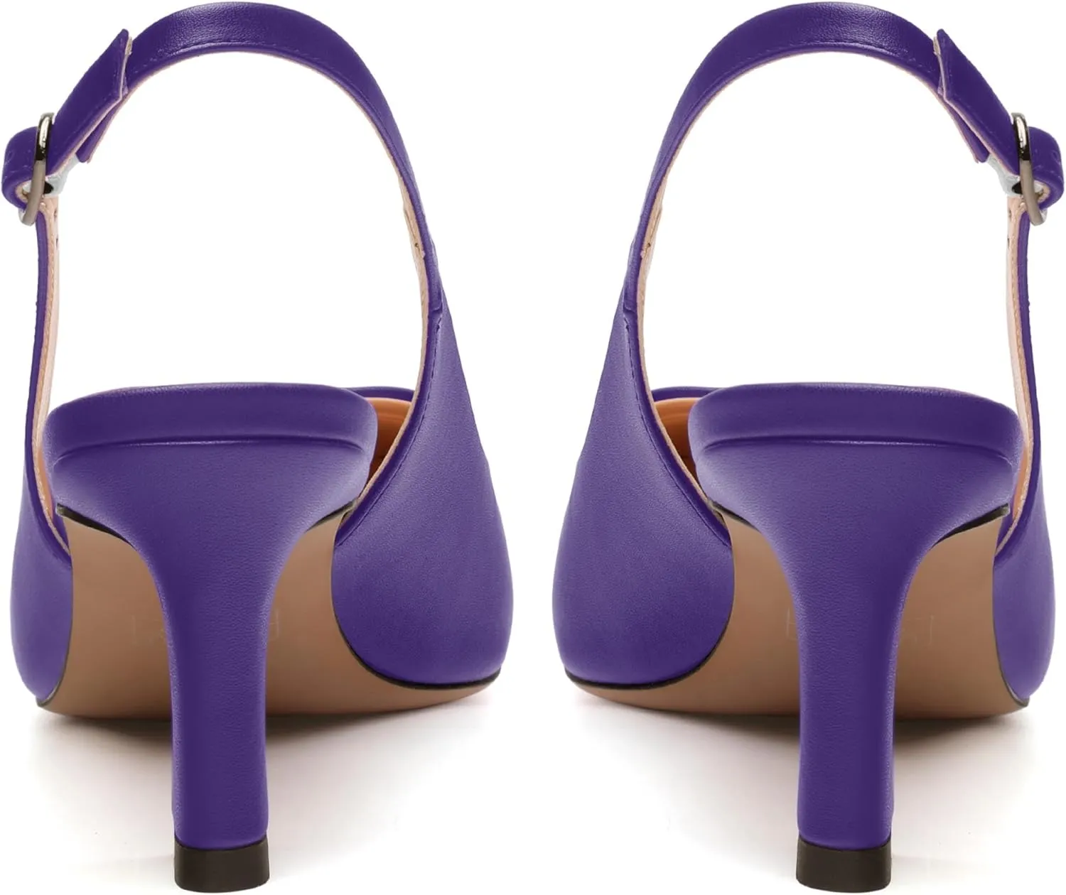 Women's Slingback Pumps Kitten Heel Pointed Toe Pumps for Women Comfort Kitten Mid Heels Buckle Pumps Wedding Party Dance Shoes